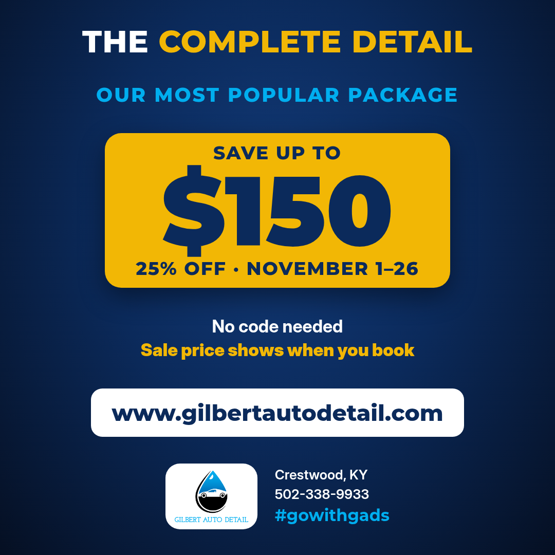 The Complete Detail: save up to $150, 25% off Nov 1 to 26, no code needed